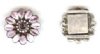 1 13mm Antique Silver with Purple Epoxy Flower Slider